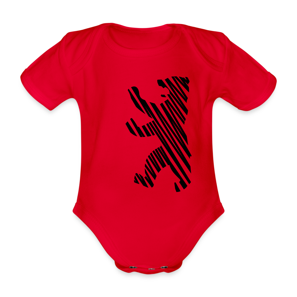 Berliner Bär im Netz - weiß - Bio-Kurzarmbody - red