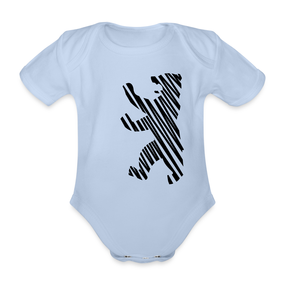 Berliner Bär im Netz - weiß - Bio-Kurzarmbody - sky