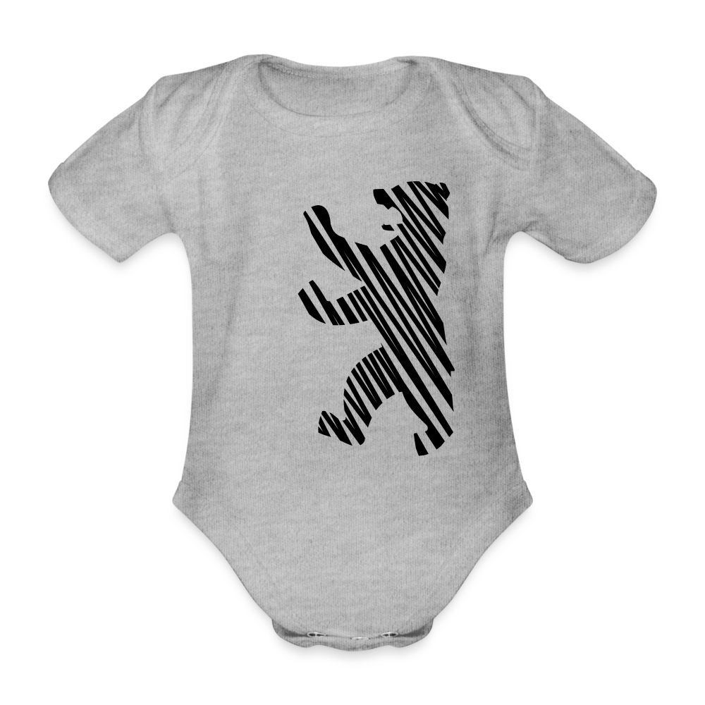 Berliner Bär im Netz - weiß - Bio-Kurzarmbody - heather grey