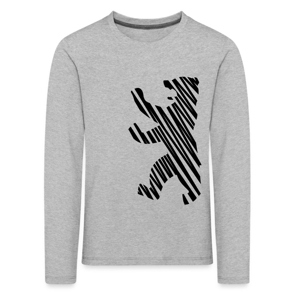Berliner Bär im Netz - schwarz - Kinder Langarmshirt - heather grey