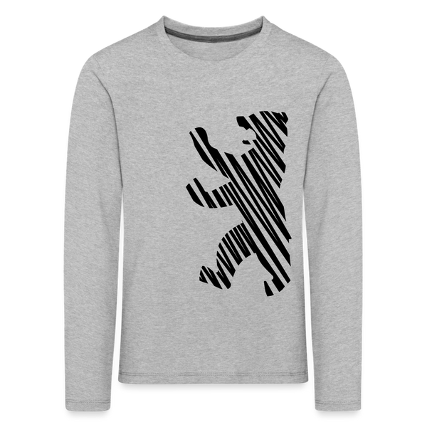 Berliner Bär im Netz - schwarz - Kinder Langarmshirt - heather grey