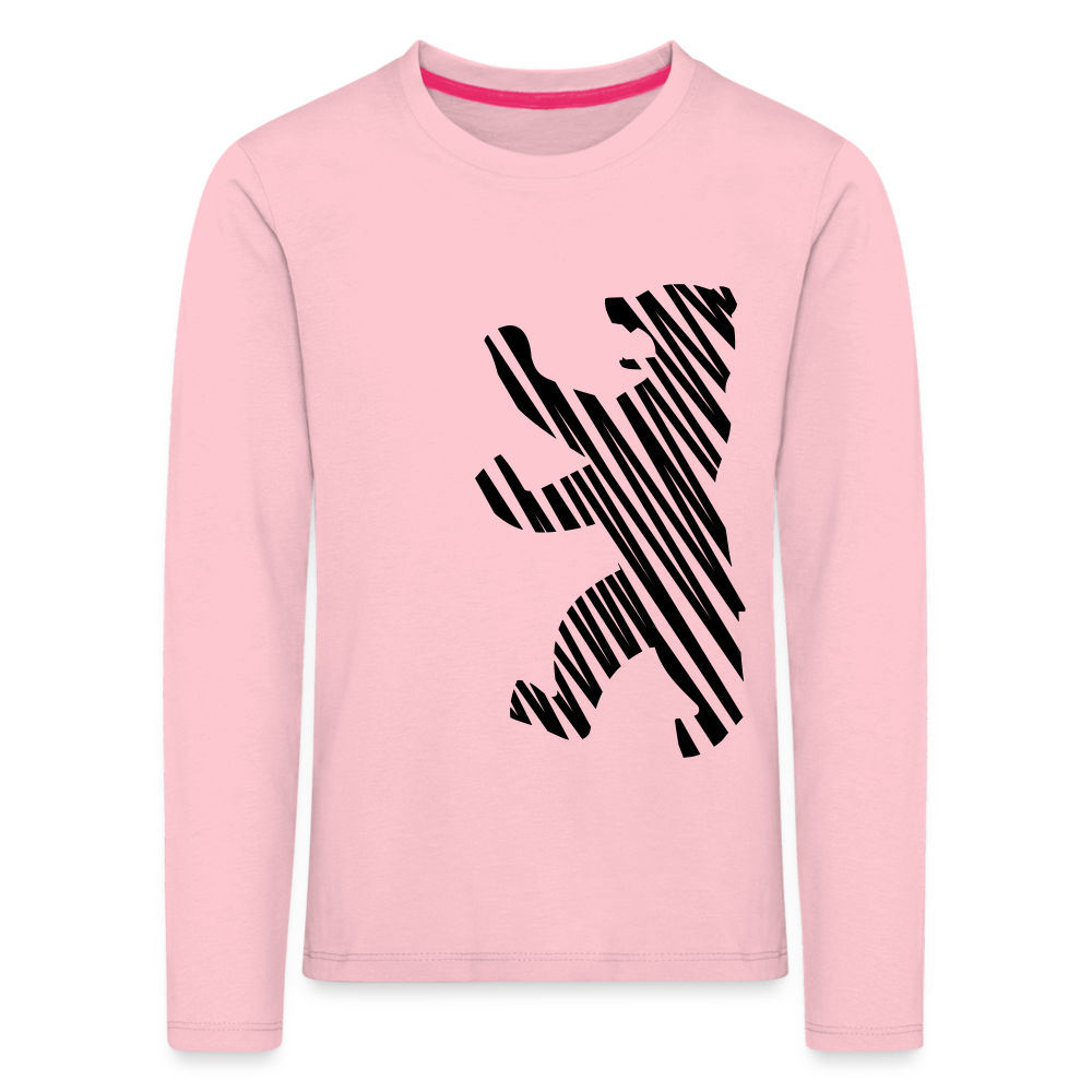 Berliner Bär im Netz - schwarz - Kinder Langarmshirt - rose shadow