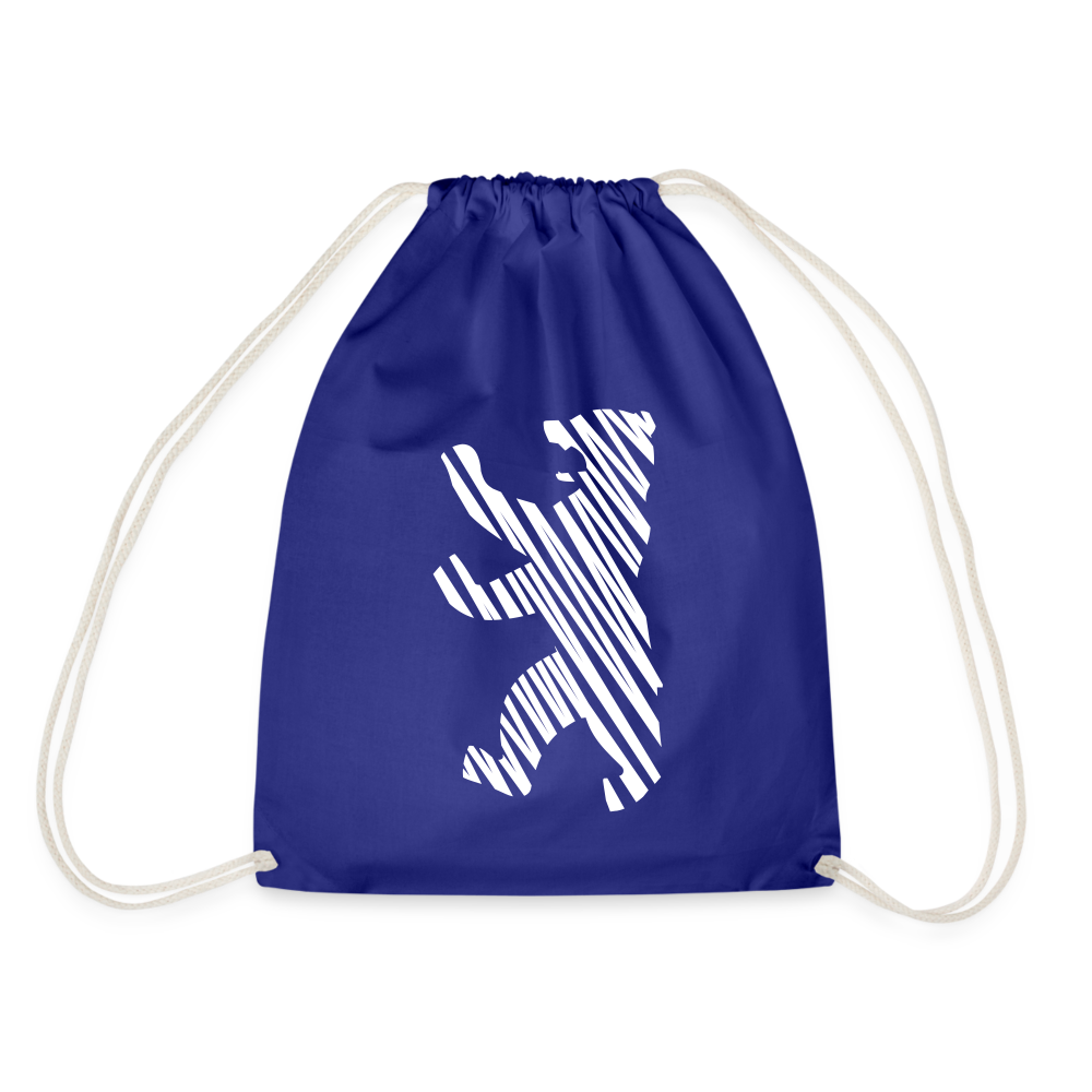 Berliner Bär im Netz - weiß - Turnbeutel - royal blue