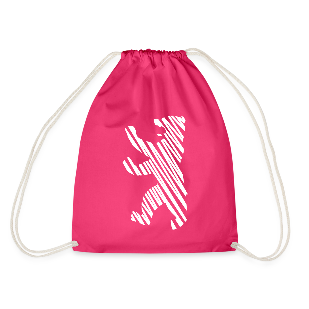 Berliner Bär im Netz - weiß - Turnbeutel - fuchsia