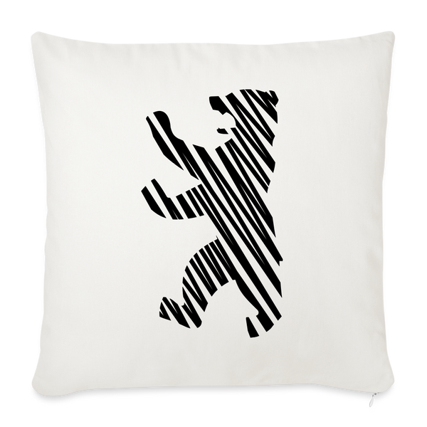 Berliner Bär im Netz - schwarz - Sofakissen mit Füllung (45 x 45 cm) - natural white
