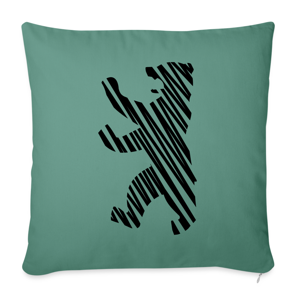 Berliner Bär im Netz - schwarz - Sofakissen mit Füllung (45 x 45 cm) - cypress green