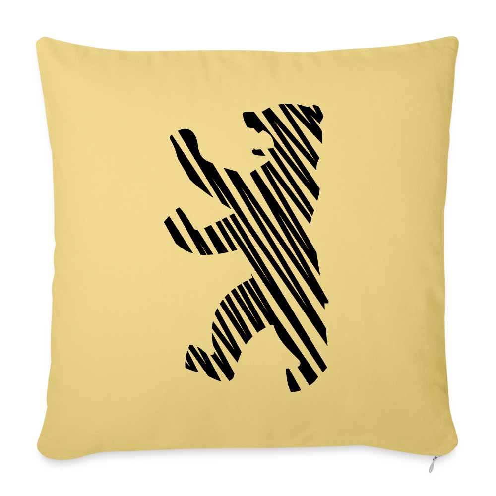 Berliner Bär im Netz - schwarz - Sofakissen mit Füllung (45 x 45 cm) - washed yellow