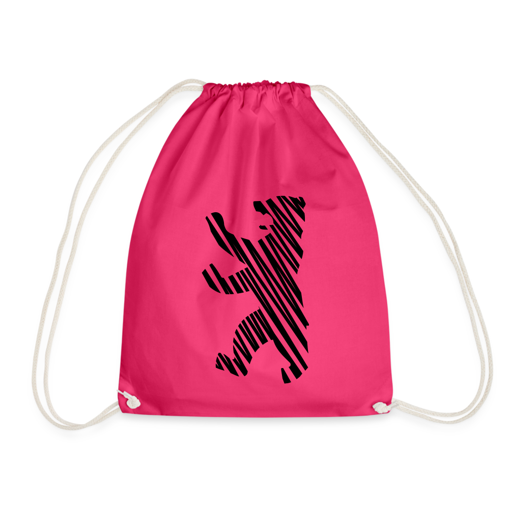 Berliner Bär im Netz - schwarz - Turnbeutel - fuchsia