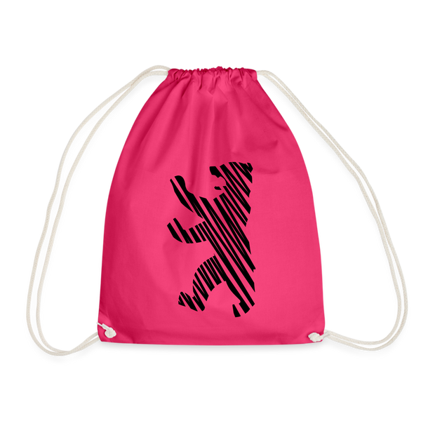 Berliner Bär im Netz - schwarz - Turnbeutel - fuchsia