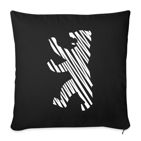 Berliner Bär im Netz - weiß - Sofakissen mit Füllung (45 x 45 cm) - black