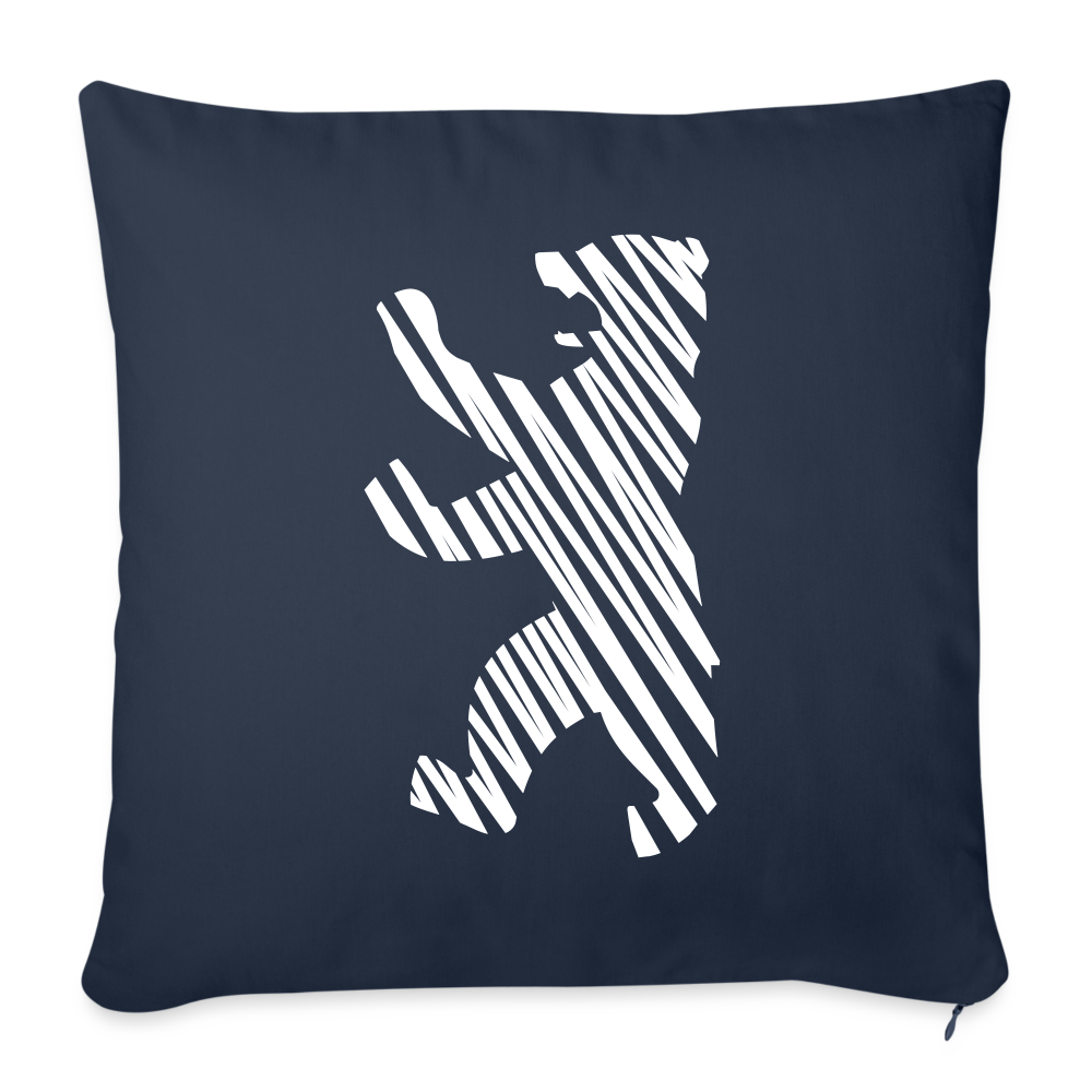 Berliner Bär im Netz - weiß - Sofakissen mit Füllung (45 x 45 cm) - navy