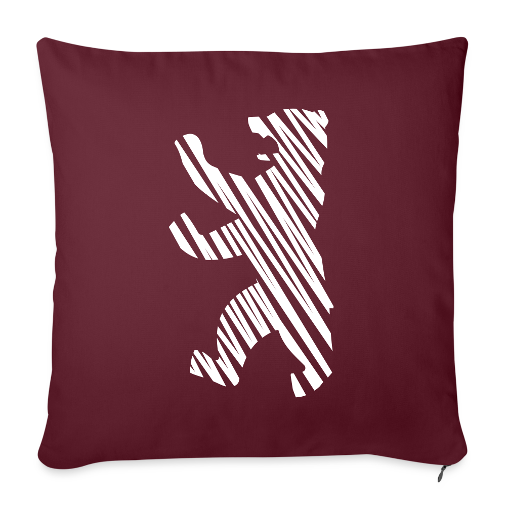 Berliner Bär im Netz - weiß - Sofakissen mit Füllung (45 x 45 cm) - burgundy