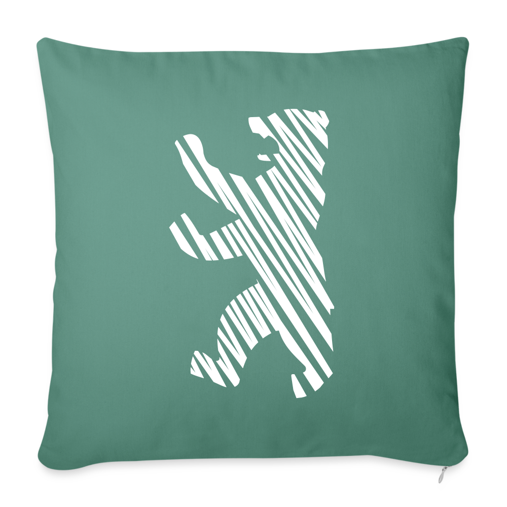 Berliner Bär im Netz - weiß - Sofakissen mit Füllung (45 x 45 cm) - cypress green