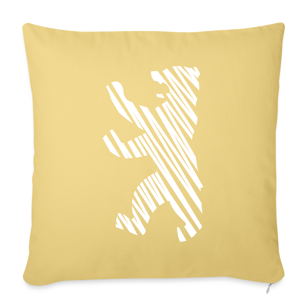 Berliner Bär im Netz - weiß - Sofakissen mit Füllung (45 x 45 cm) - washed yellow