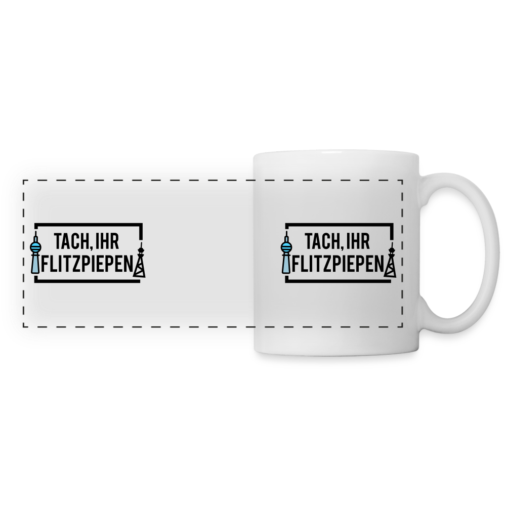 Tach ihr Flitzpiepen - Tasse zweifarbig - white