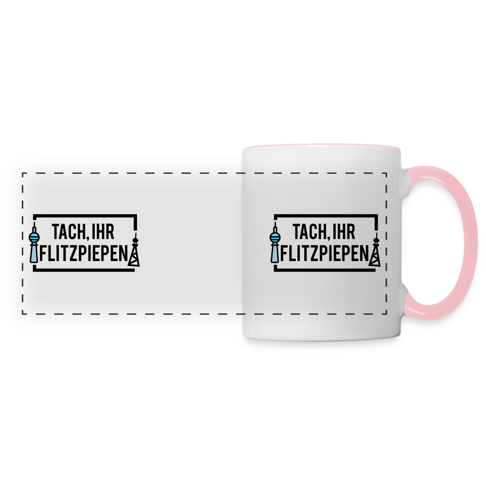 Tach ihr Flitzpiepen - Tasse zweifarbig - white/pink