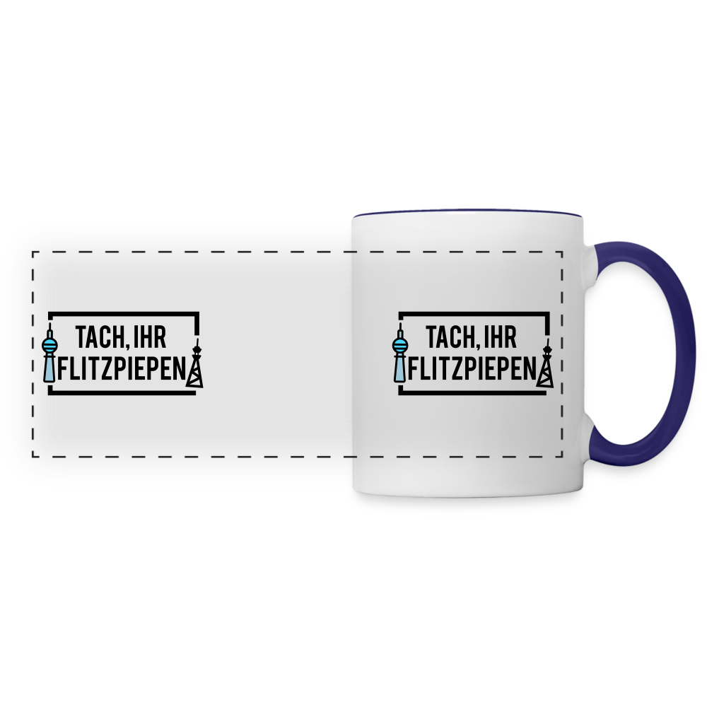 Tach ihr Flitzpiepen - Tasse zweifarbig - white/cobalt blue