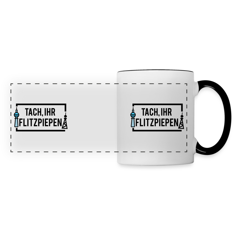 Tach ihr Flitzpiepen - Tasse zweifarbig - white/black