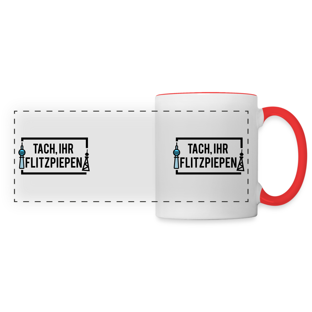 Tach ihr Flitzpiepen - Tasse zweifarbig - white/red