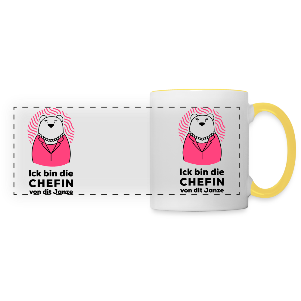 Chefin - Tasse zweifarbig - white/yellow