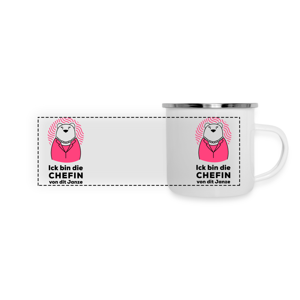 Chefin - Emaille Tasse - white