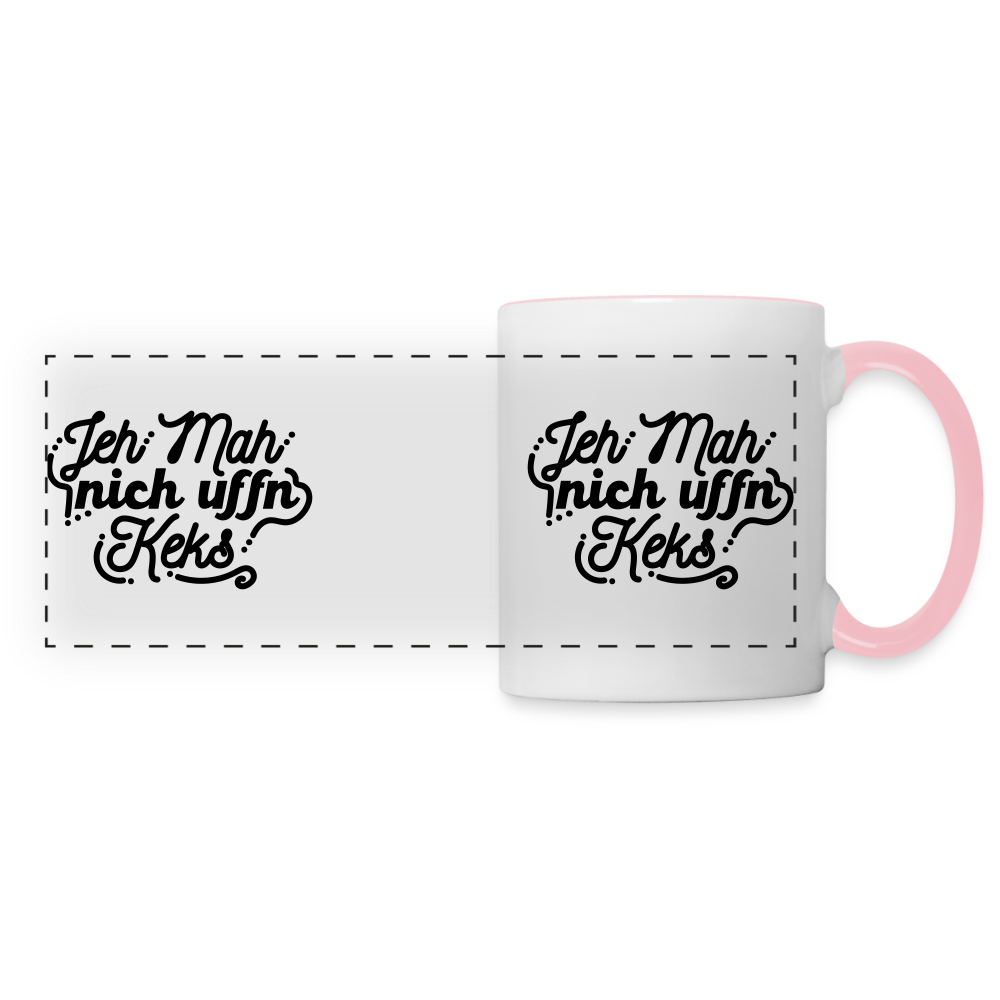 Jeh mah nich uffn Keks  - Tasse zweifarbigg - white/pink