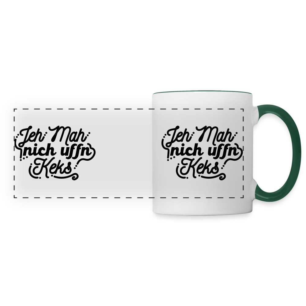 Jeh mah nich uffn Keks  - Tasse zweifarbigg - white/dark green