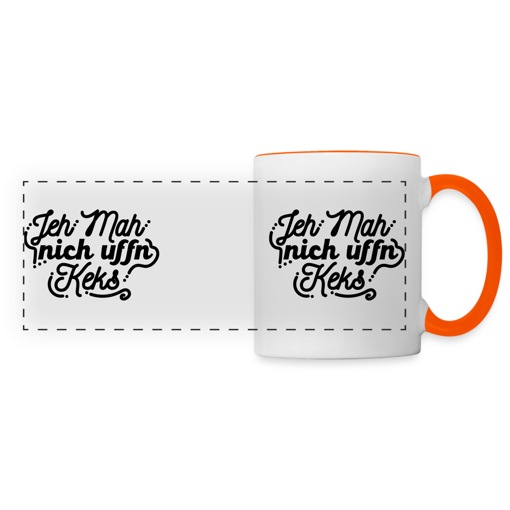 Jeh mah nich uffn Keks  - Tasse zweifarbigg - white/orange