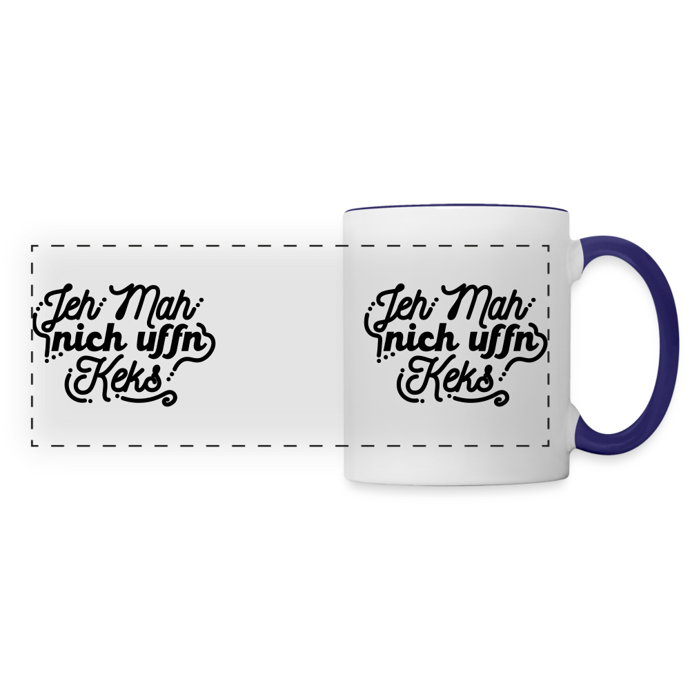 Jeh mah nich uffn Keks  - Tasse zweifarbigg - white/cobalt blue