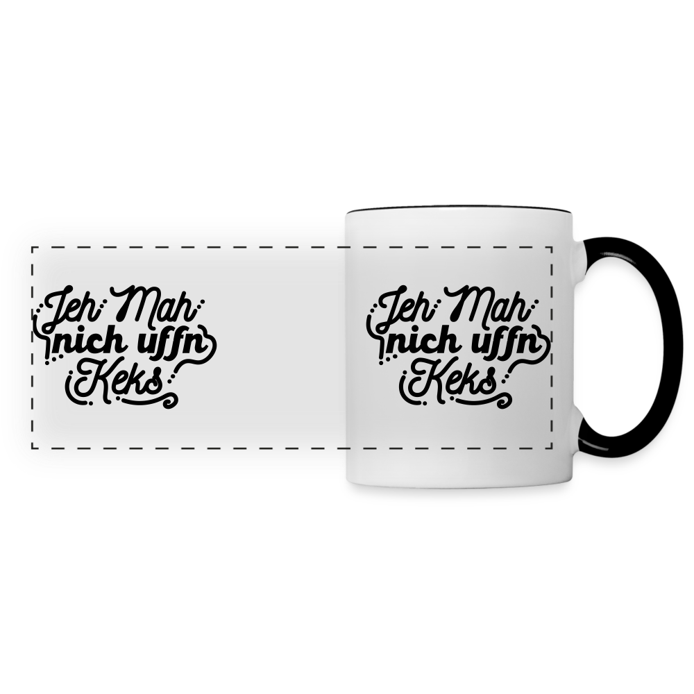Jeh mah nich uffn Keks  - Tasse zweifarbigg - white/black