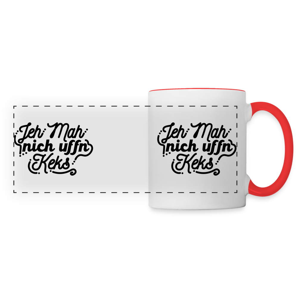 Jeh mah nich uffn Keks  - Tasse zweifarbigg - white/red