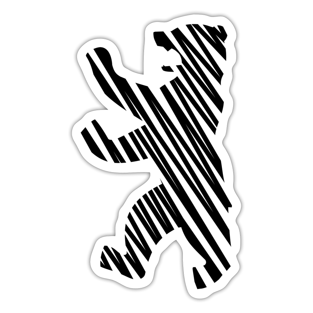 Berliner Bär im Netz - schwarz - Aufkleber - white matte