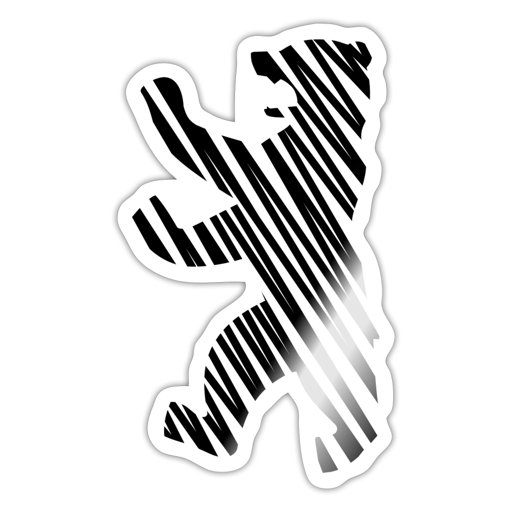 Berliner Bär im Netz - schwarz - Aufkleber - white glossy