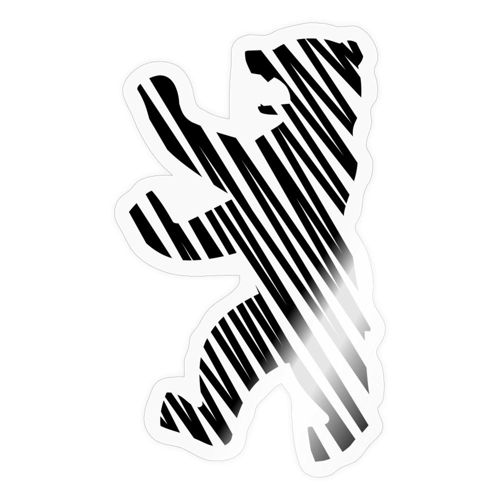 Berliner Bär im Netz - schwarz - Aufkleber - transparent glossy