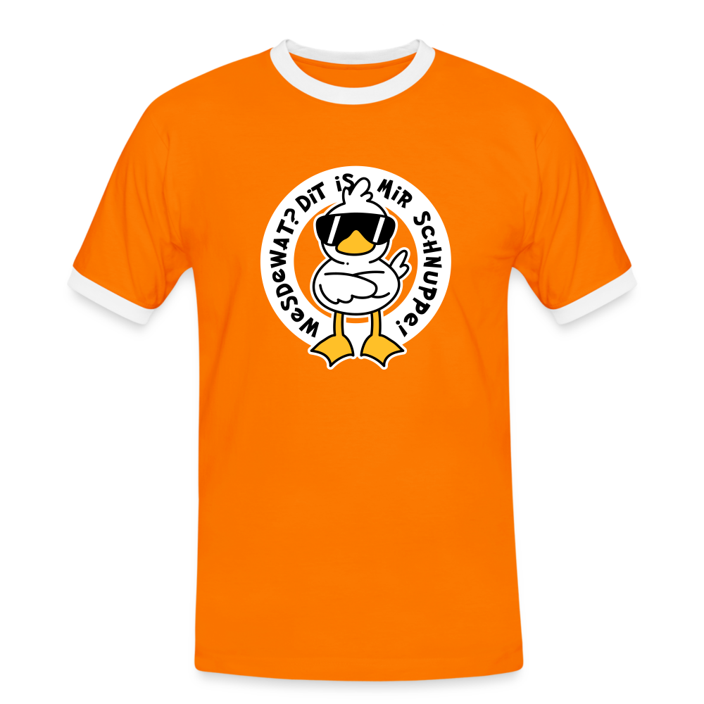 Wesdewat? - Männer Ringer T-Shirt - orange/white