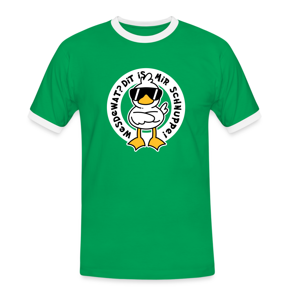 Wesdewat? - Männer Ringer T-Shirt - kelly green/white
