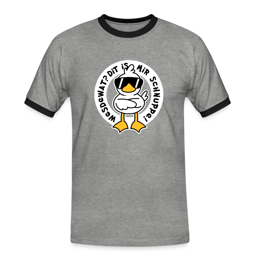 Wesdewat? - Männer Ringer T-Shirt - heather grey/black