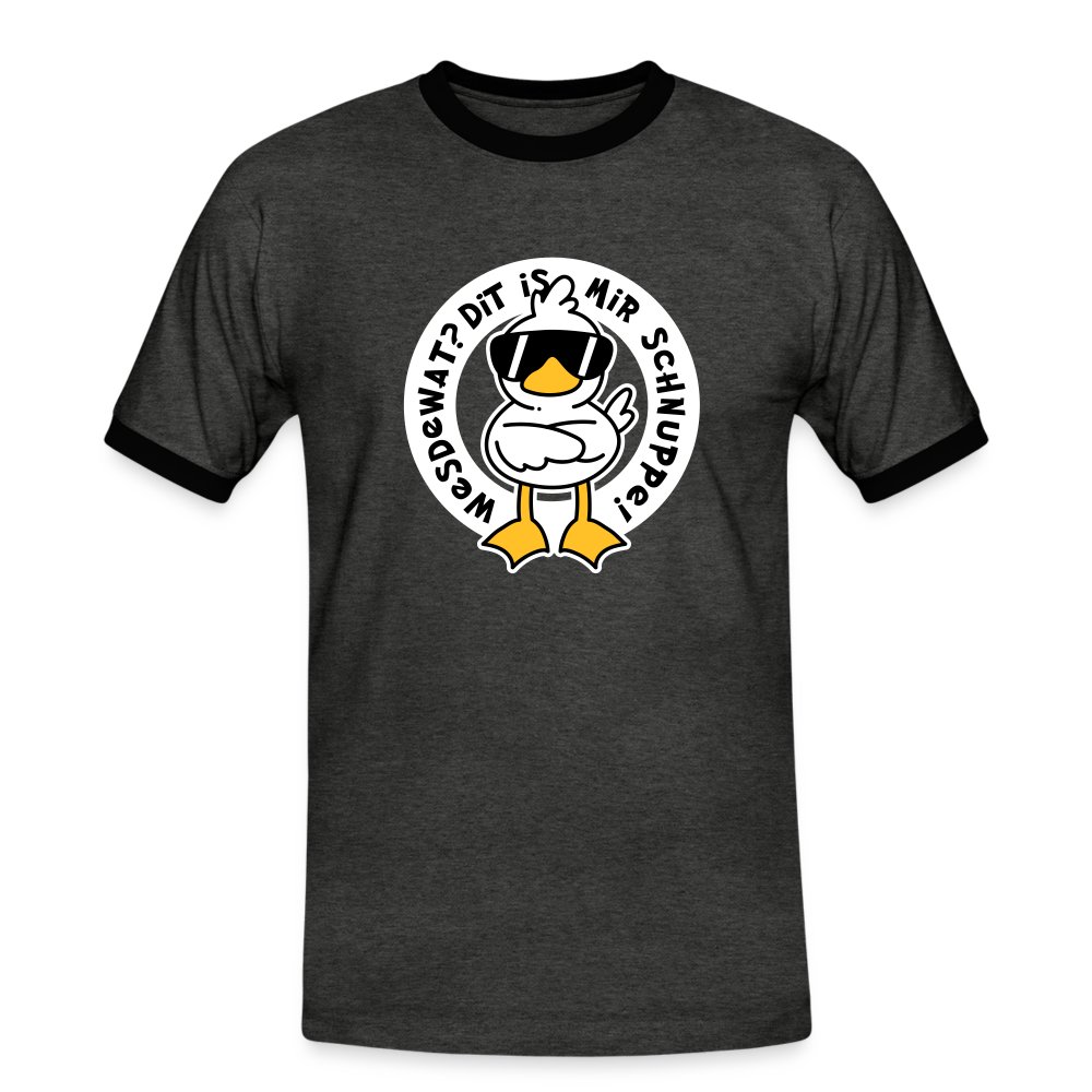 Wesdewat? - Männer Ringer T-Shirt - charcoal/black