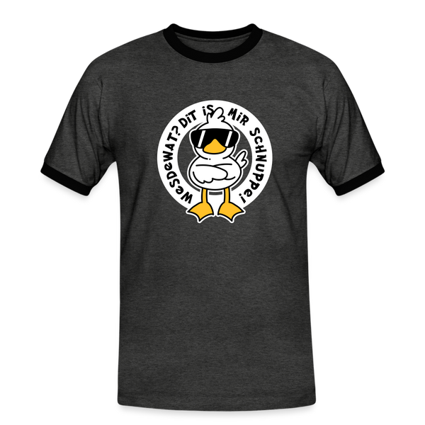 Wesdewat? - Männer Ringer T-Shirt - charcoal/black