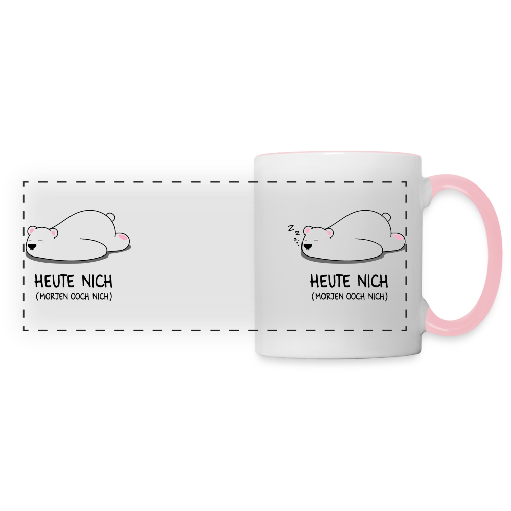 Heute nich! - Tasse zweifarbig - white/pink