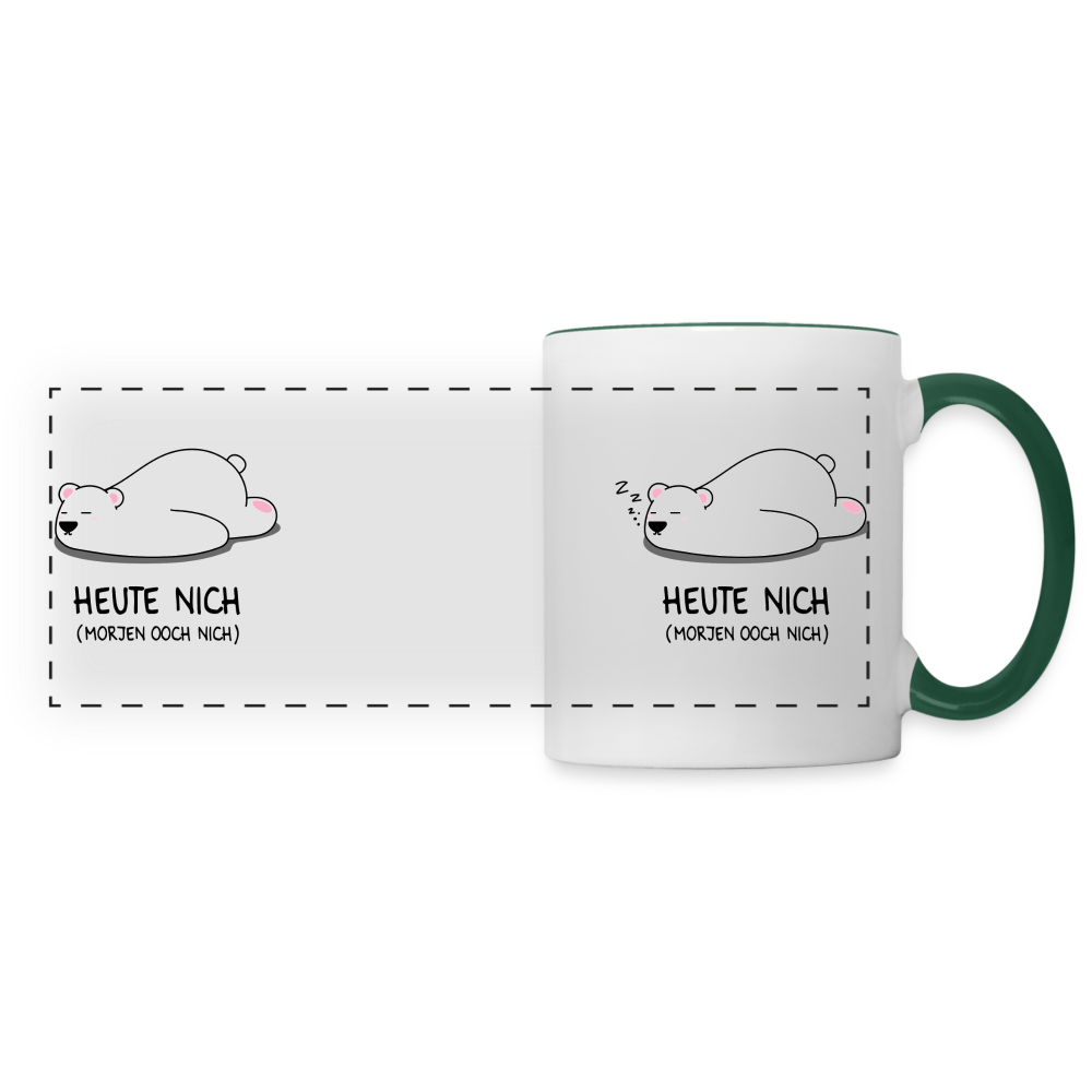 Heute nich! - Tasse zweifarbig - white/dark green