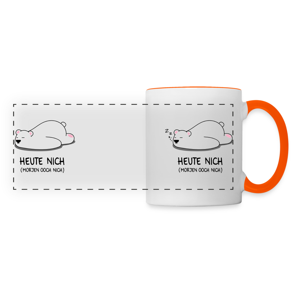 Heute nich! - Tasse zweifarbig - white/orange