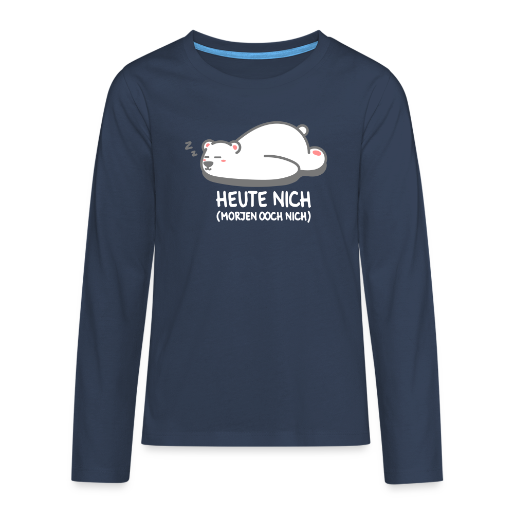 Heute nich! - Teenager Langarmshirt - navy