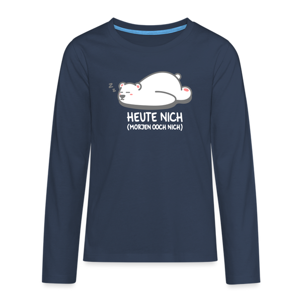 Langarmshirt mit dem Aufdruck Heute nich! als Berlin Motiv.