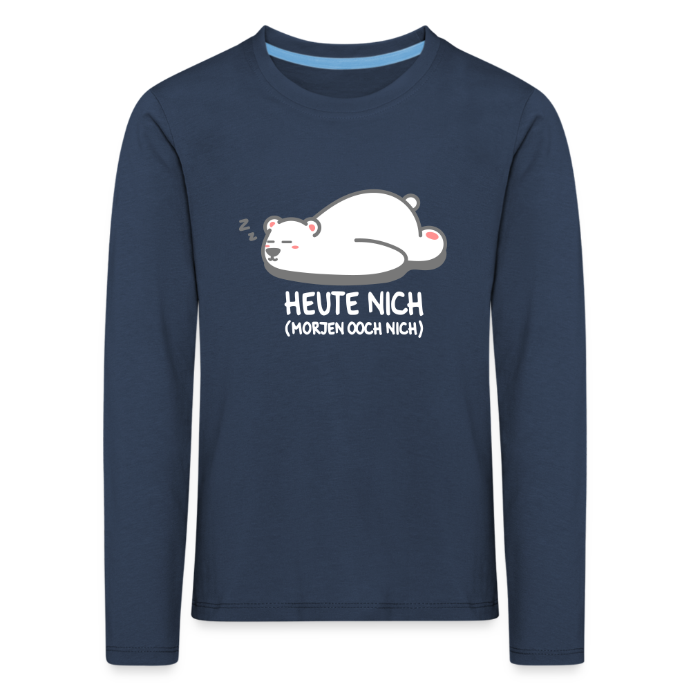 Heute nich! - Kinder Langarmshirt - navy