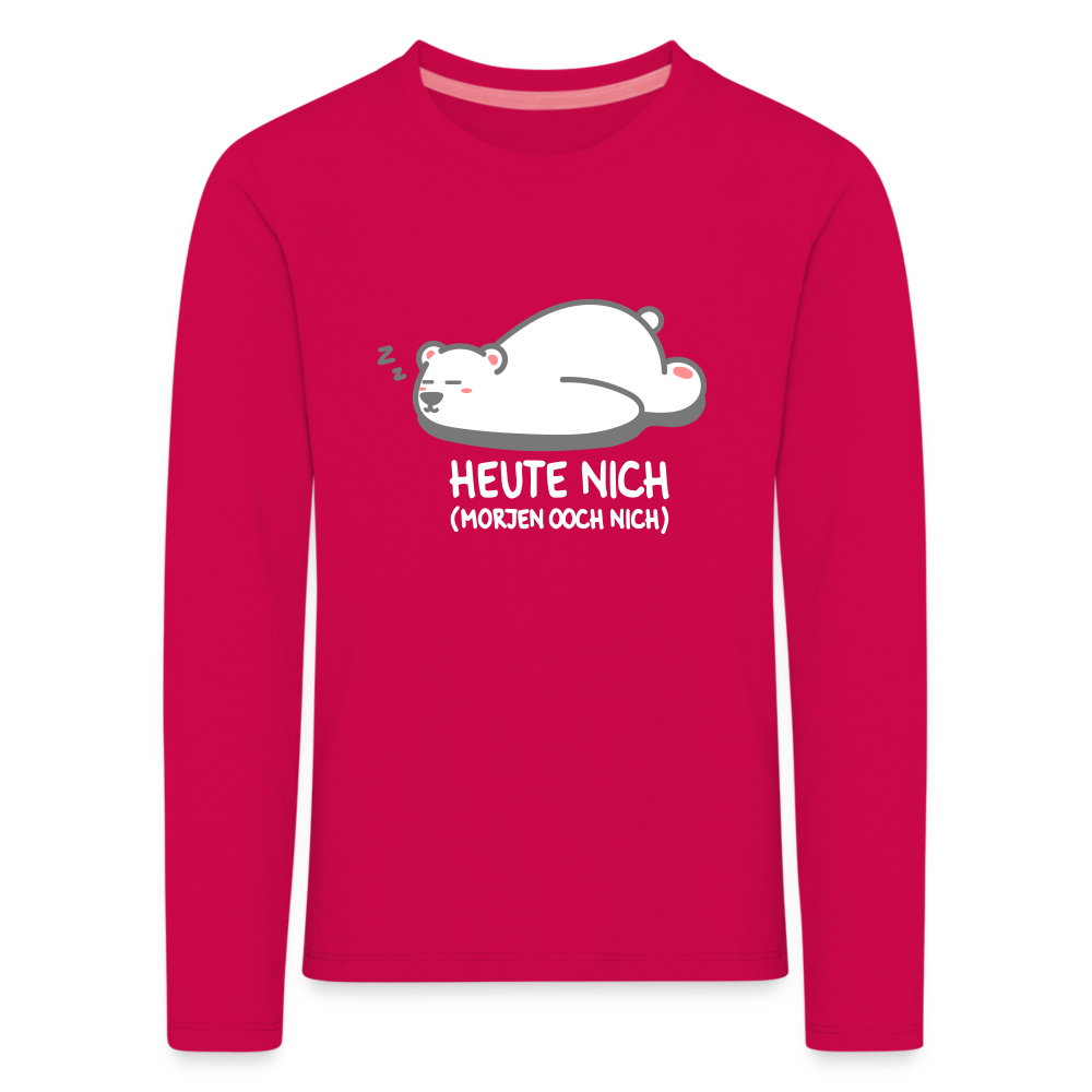 Heute nich! - Kinder Langarmshirt - dark pink