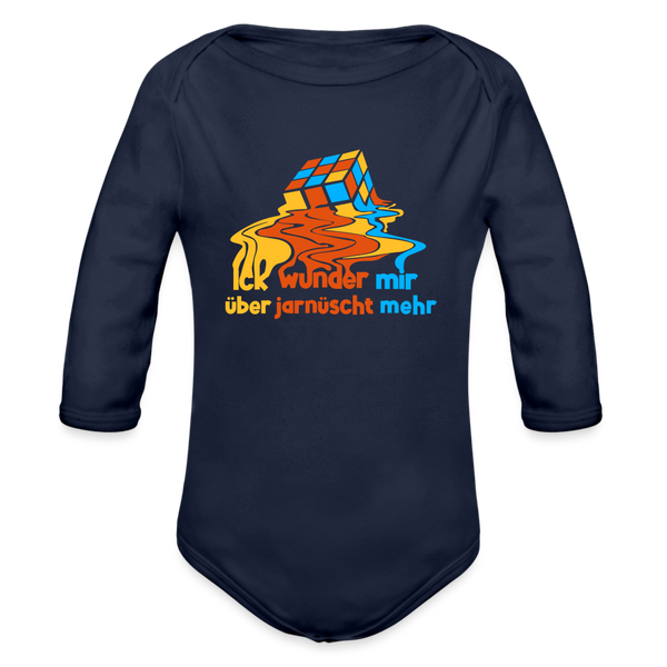 Ick Wunder Mir - Bio-Langarmbody - dark navy