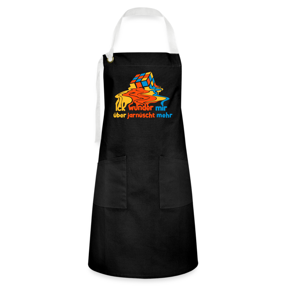 Ick Wunder Mir - Kontrastschürze - black/white