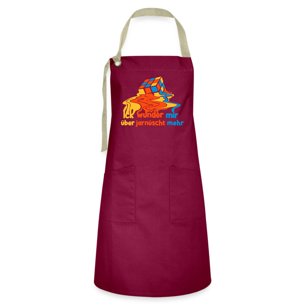 Ick Wunder Mir - Kontrastschürze - burgundy / desert sand