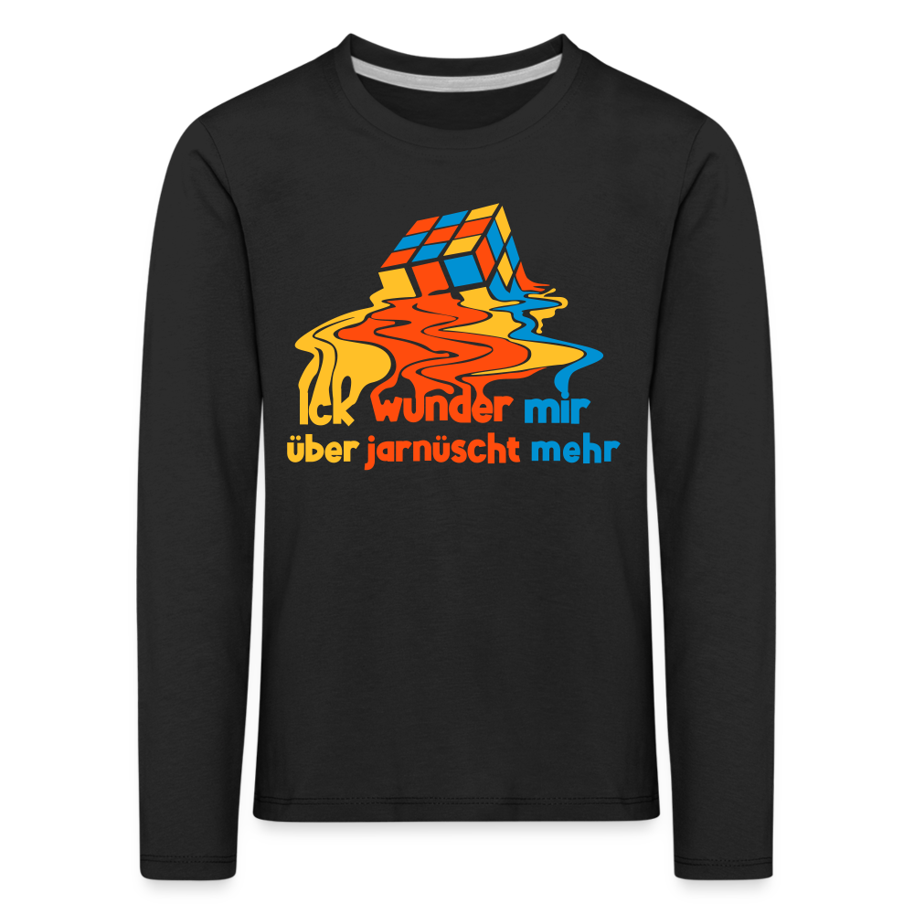 Ick Wunder Mir - Kinder Langarmshirt - black